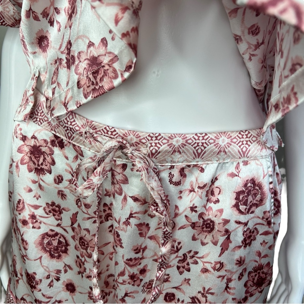 Haute Hippie Pink White Floral Pajama Set M - Picture 7 of 10